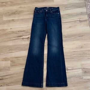 7 For All Mankind Dark Blue Wide Leg Jeans